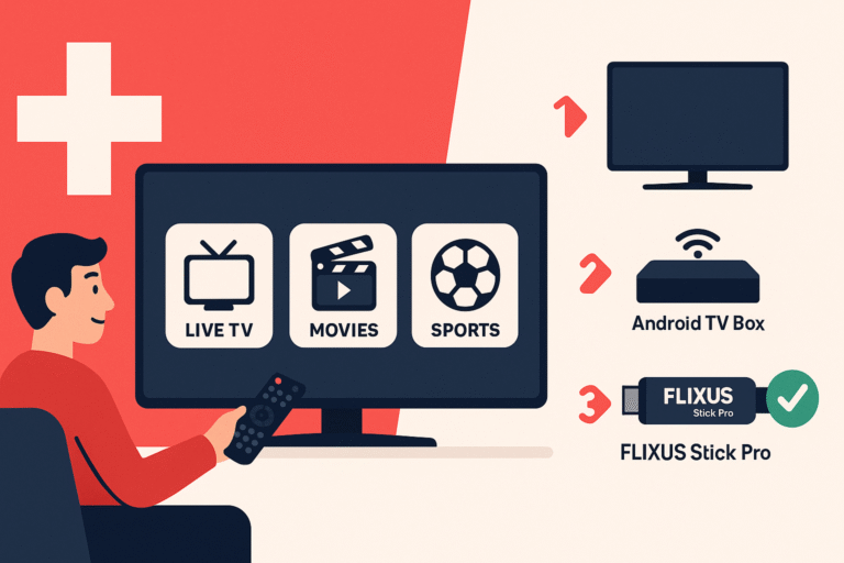 Comment avoir IPTV en Suisse ? Guide pour Débutants (2025) 7 Comment avoir IPTV en Suisse 2025 – guide débutants avec Smart TV et box IPTV