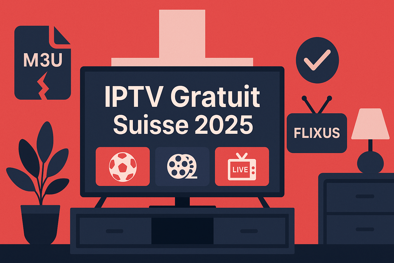 IPTV Gratuit en Suisse : Quels Risques et Quelles Alternatives ? (2025) 1 IPTV gratuit Suisse 2025 – illustration des risques et alternatives stables